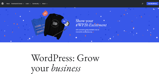 Screenshot Of WordPress.net Website