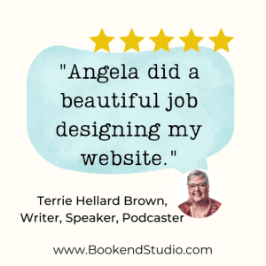 Terrie Hellard Brown testimonial for Bookend Creative Studio author website design