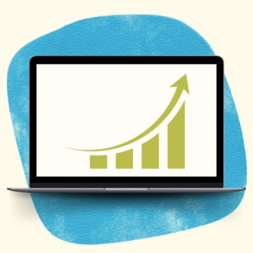 SEO for business growth - laptop showing an icon of a